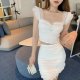 High Waist Bag Hip Top Lace Short Sleeve Skirt Women